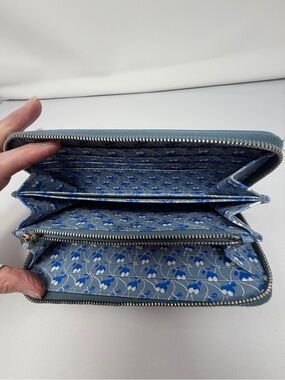 Prada Light Blue Zip-Around Women's Wallet